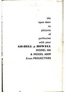 Bell and Howell 606 M manual. Camera Instructions.